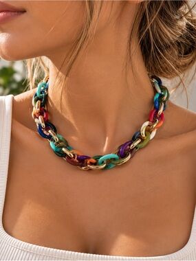 Multicolor Chain Necklace